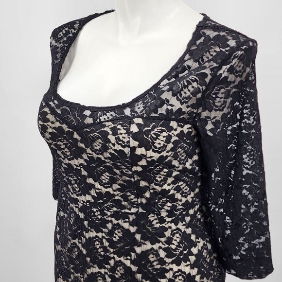Torrid 3 Womens 22/24 Black Lace Bodycon Dress Stretch Open Back Plus Size - Picture 9 of 9